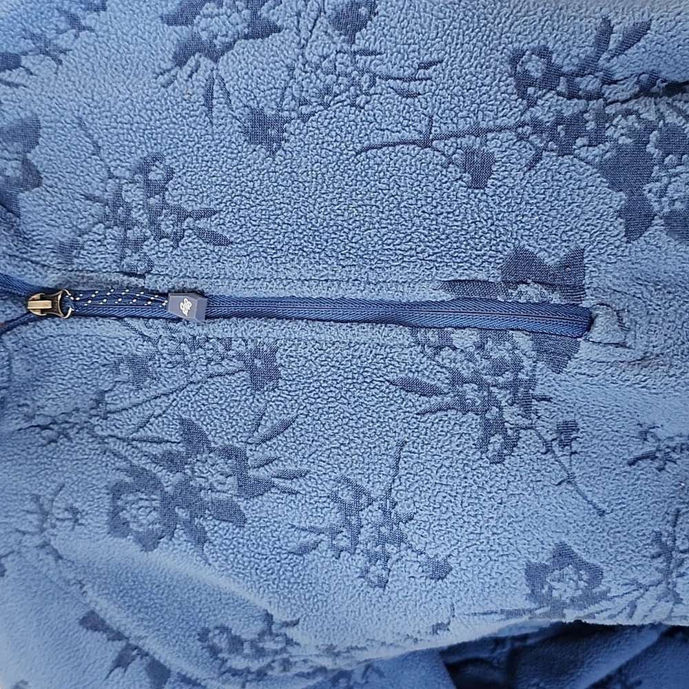 Eddie Bauer Blue Floral Women's Fleece,L - Picture 3 of 6